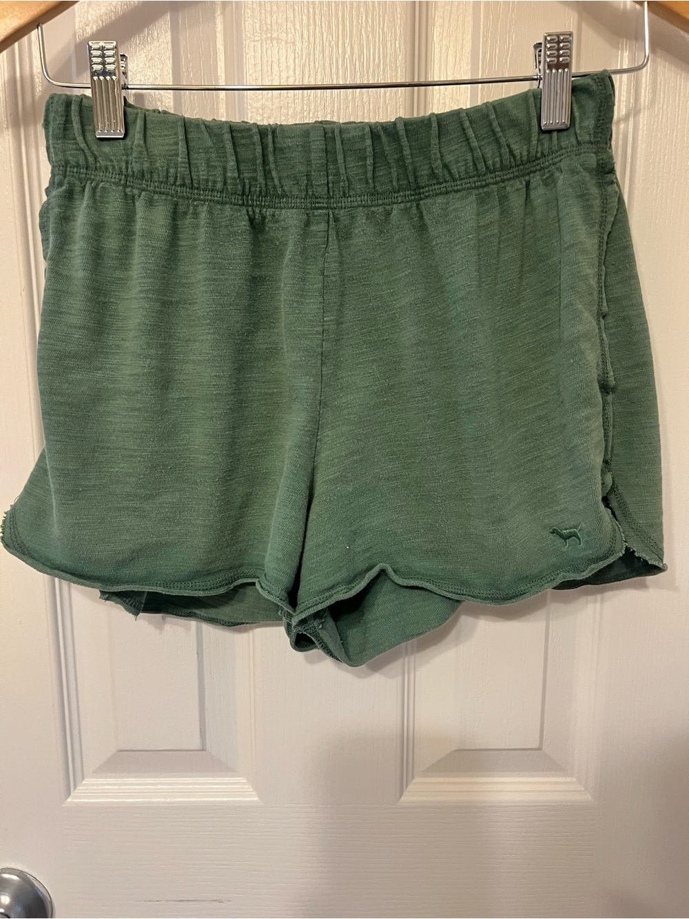 PINK Victoria’s Secret Green Cotton Lounge Shorts with Pockets, Size Small